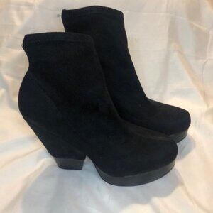 ASOS Black Sueded Stretch Ankle Booties  7